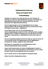 Jagdhund Unfallversicherung Rating 2023